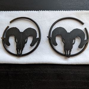 Ritual Remains 10g Matte Black Ram Skull Hoops